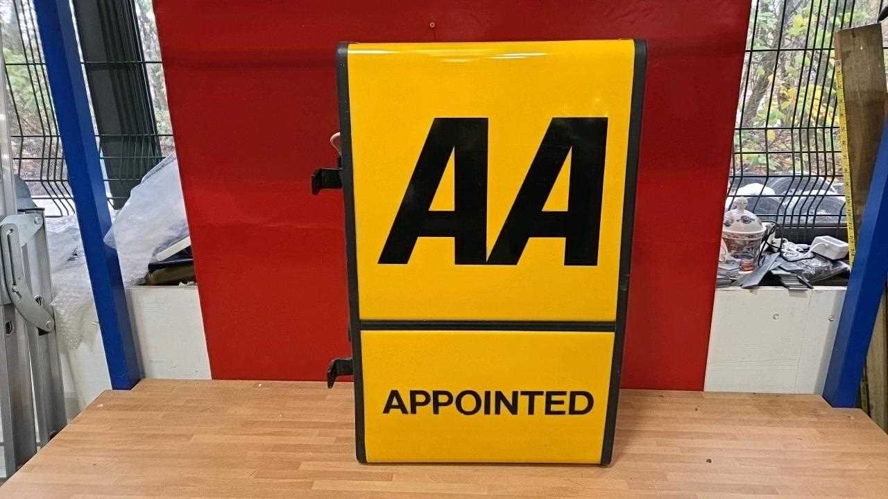 Lot 93 - AA APPOINTED , DOUBLE SIDED LIGHT UP SIGN 27" X 18"