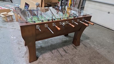 Lot 1 - BAR FOOTBALL TABLE WITH GLASS TOP