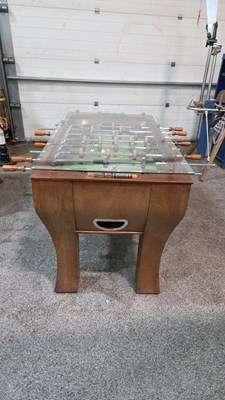 Lot 1 - BAR FOOTBALL TABLE WITH GLASS TOP