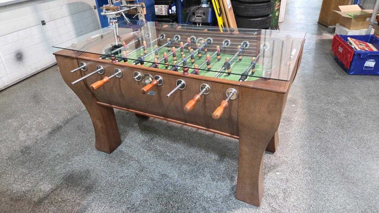 Glass Table Football Lot 1 - BAR FOOTBALL TABLE WITH GLASS TOP