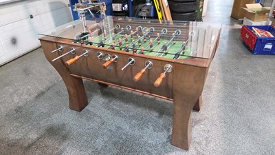 Lot 1 - BAR FOOTBALL TABLE WITH GLASS TOP