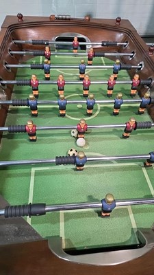 Lot 1 - BAR FOOTBALL TABLE WITH GLASS TOP