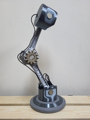 Lot 51 - HANDMADE 32" LEST WE FORGET CLOCK & CONROD LAMP-ALL PROCEEDS TO CHARITY