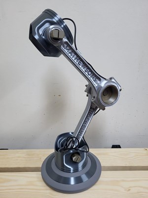 Lot 51 - HANDMADE 32" LEST WE FORGET CLOCK & CONROD LAMP-ALL PROCEEDS TO CHARITY