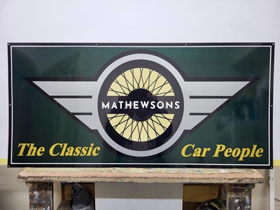 Lot 67 - HAND PAINTED MATHEWSONS METAL SIGN 41" X 19"