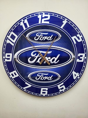 Lot 79 - HANDMADE 32" FORD LOGO CLOCK