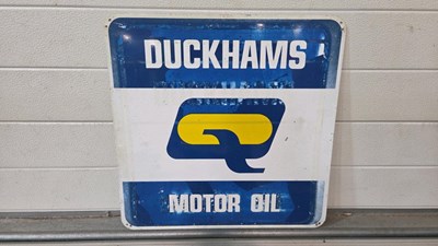 Lot 195 - DUCKHAMS Q MOTOR OIL TIN SIGN 20" X 20"