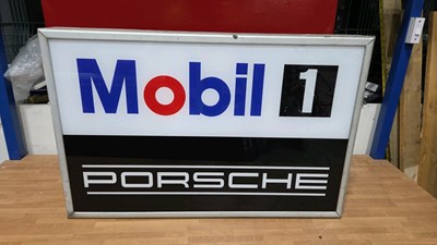 Lot 55 - MOBILE 1 PORSCHE LIGHT UP SIGN 31" X 20"