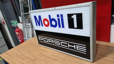 Lot 55 - MOBILE 1 PORSCHE LIGHT UP SIGN 31" X 20"