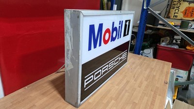 Lot 55 - MOBILE 1 PORSCHE LIGHT UP SIGN 31" X 20"