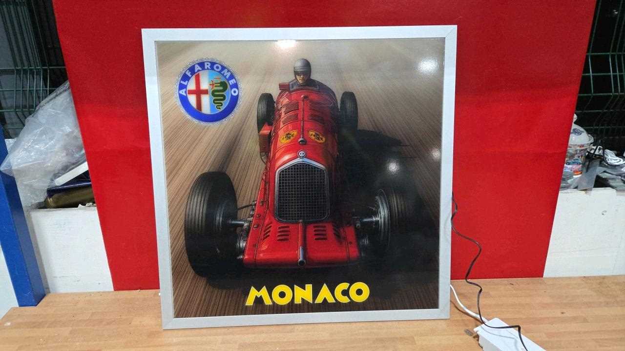 Lot 7 - ALFA ROMEO LIGHT UP SIGN 24" X 24"