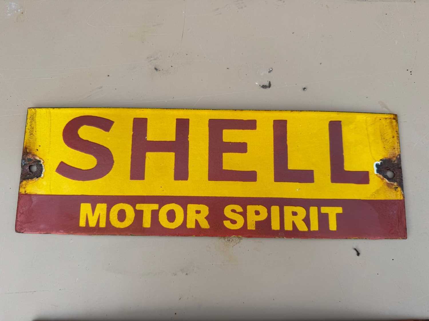 Lot 199 - SHELL MOTOR SPIRIT ENAMEL REPRODUCTION SIGN