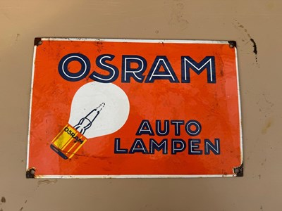 Lot 33 - OSRAM AUTO LAMPS ENAMEL REPRODUCTION SIGN 12" X 8"