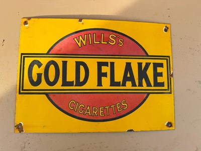 Lot 127 - WILLS'S GOLD FLAKE ENAMEL REPRODUCTION SIGN 14" X 10"