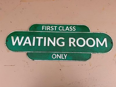 Lot 311 - CAST B.R WAITING ROOM SIGN 23.5" X 8.5"