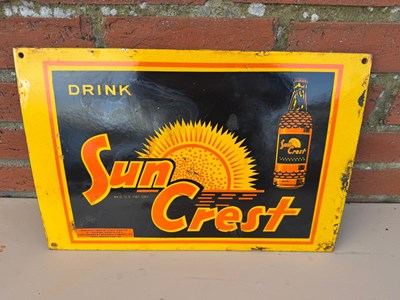 Lot 389 - DRINK SUN CREST ENAMEL REPRODUCTION SIGN 18" X 12"