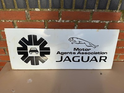 Lot 617 - JAGUAR MOTOR ASSOCIATION ENAMEL REPRODUCTION SIGN 35.5" X 14.5"