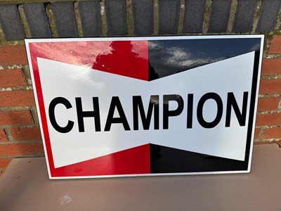 Lot 625 - CHAMPION PAINTED METAL SIGN 30.5" X 20"