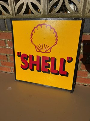 Lot 661 - SHELL PAINTED ON METAL SIGN 24" X 24"