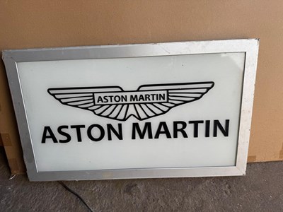 Lot 287 - ASTON MARTIN LIGHT UP SIGN 26.5" X 15.5"