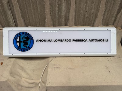 Lot 253 - ALFA ROMEO LIGHT UP SIGN 50" X 13.5"