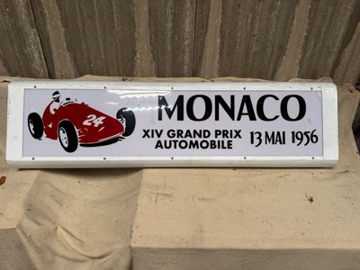 Lot 679 - MONACO GRAND PRIX 1956 LIGHT UP SIGN 50" X 13.5"
