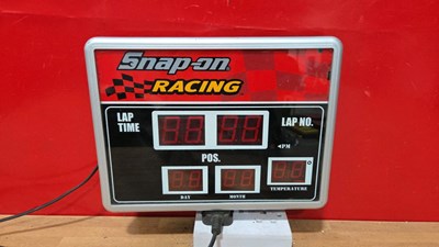 Lot 173 - SNAP ON RACING LAP TIME SIGN 13" X 10"