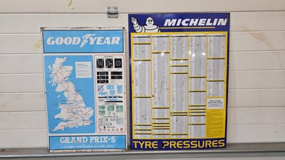 Lot 563 - GOODYEAR MAP & MICHELIN TYRE PRESSURE SIGNS