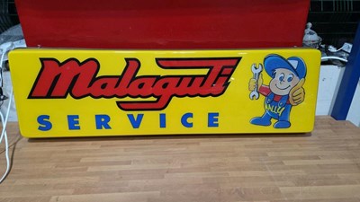 Lot 359 - MALAGUTI DEALER SERVICE LIGHT UP SIGN 41" X 12"