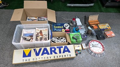 Lot 245 - SNAP ON STYLE CLOCK + ASSORTED GARAGE MEMORABILIA