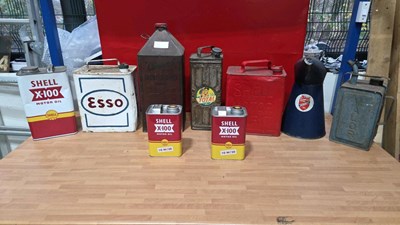 Lot 641 - BOX OF OIL & PETROL TINS / CANS