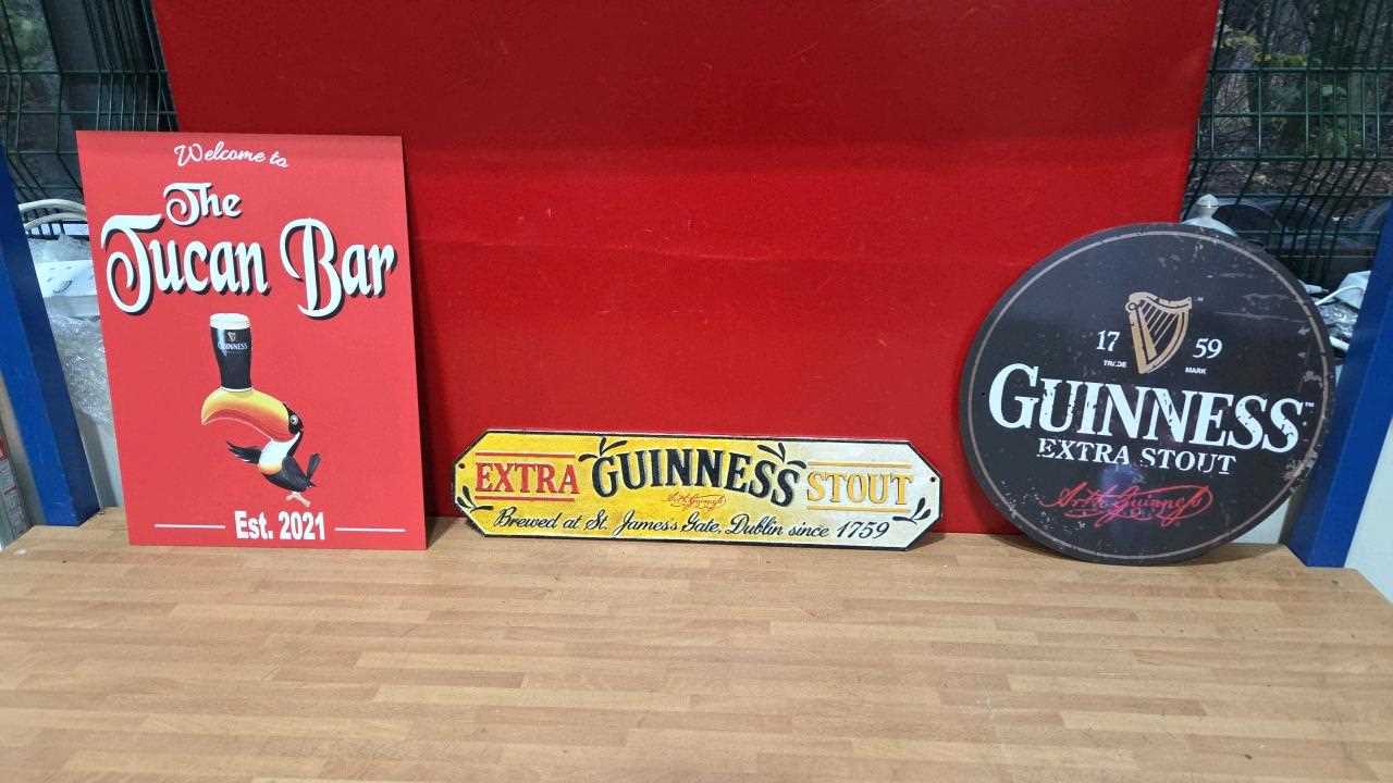Lot 41 - 3 X GUINNESS REPRODUCTION SIGNS