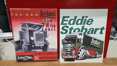 Lot 523 - EDDIE STOBART & LEYLAND CUB ALLY PRINTED REPRODUCTION SIGNS APPROX 22" X 18"