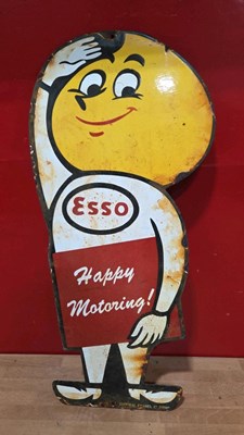Lot 67 - MR DRIP ESSO HAPPY MOTORING , REPRODUCTION ENAMEL SIGN 20" X 9"