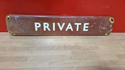 Lot 497 - PRIVATE RAILWAY REPRODUCTION ENAMEL SIGN 18" X 4"