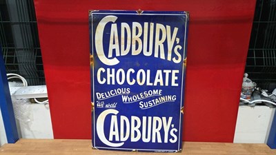 Lot 671 - CADBURY'S CHOCOLATE REPRODUCTION ENAMEL SIGN 28" X 19"