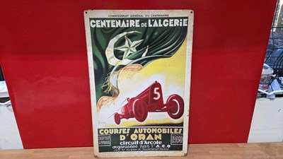Lot 715 - CENTENAIRE DE LALCERIE TIN SIGN 24" X 16"