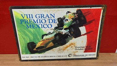 Lot 773 - GRAN PREMIO DE MEXICO TIN SIGN 24" X 16"