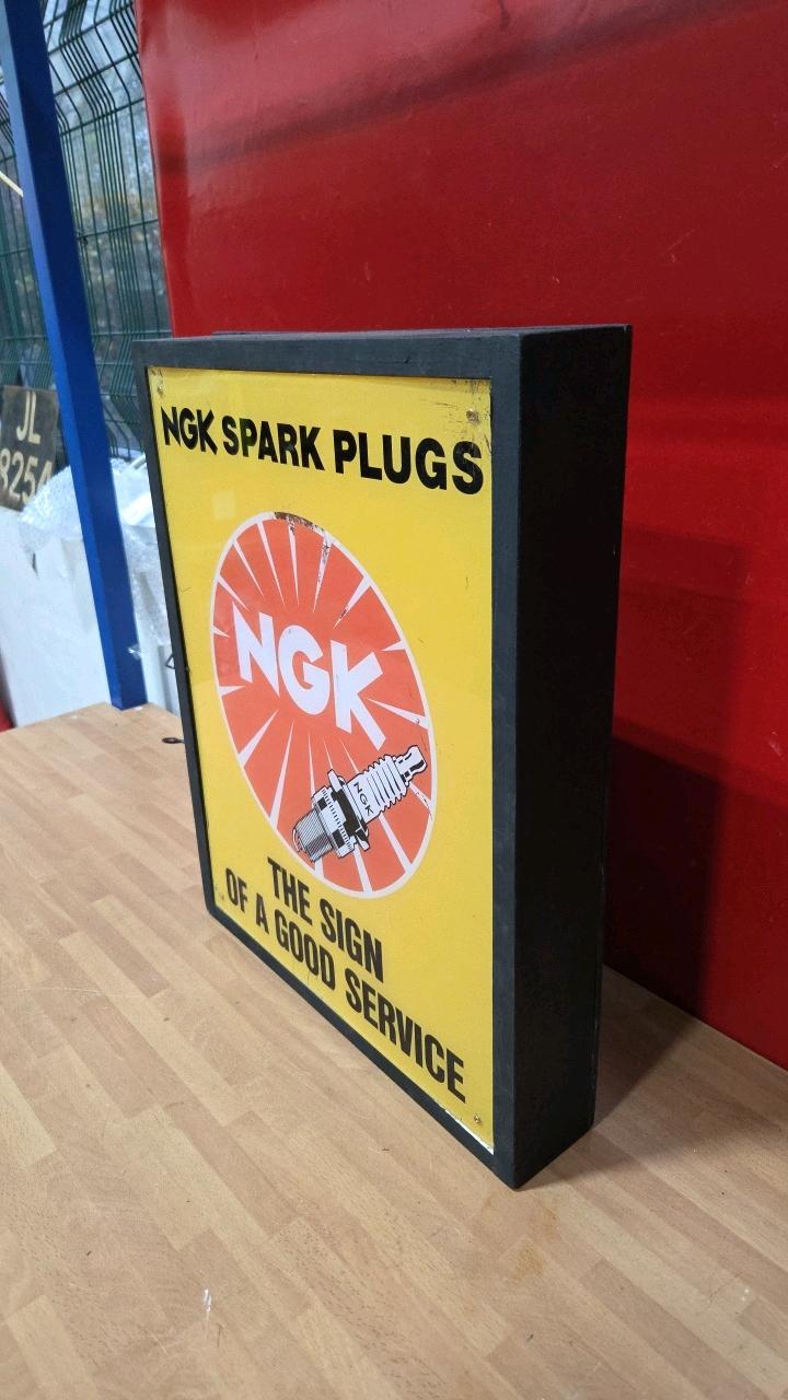 Lot 383 - NGK SPARK PLUG LIGHT UP SIGN 19