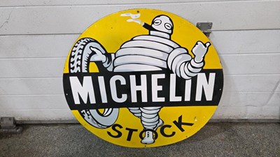 Lot 495 - MICHELIN STOCK REPRODUCTION ENAMEL SIGN 30" DIA