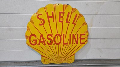 Lot 499 - SHELL GASOLINE REPRODUCTION ENAMEL SIGN 24" X 24"