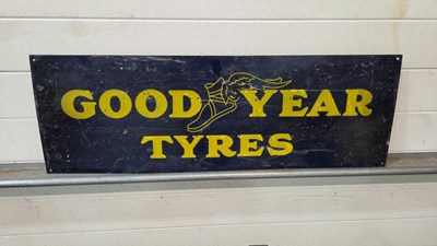 Lot 561 - GOOD YEAR TYRES REPRODUCTION ENAMEL SIGN 36" X 12"