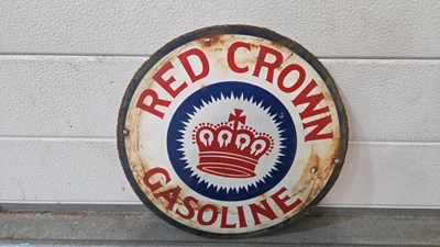 Lot 95 - RED CROWN REPRODUCTION ENAMEL SIGN 12" DIA