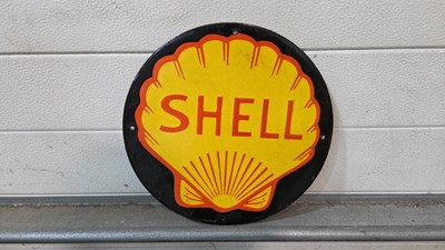 Lot 528 - SHELL REPRODUCTION ENAMEL SIGN 12" DIA