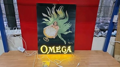 Lot 121 - OMEGA STYLE ILLUMINATED POSTER 27" X 20"