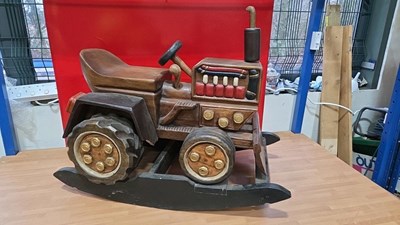 Lot 775 - WOODEN TRACTOR ROCKER