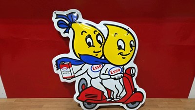 Lot 615 - ESSO MR & MRS DRIP REPRODUCTION ENAMEL SIGN 24" X 17"