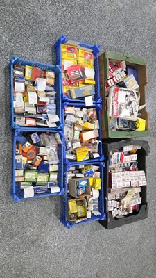 Lot 221 - ASSORTMENT OF CAR ELECTRIC PARTS, PLUGS, ROTOR ARMS, POINTS ETC