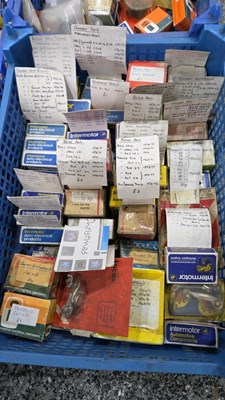 Lot 221 - ASSORTMENT OF CAR ELECTRIC PARTS, PLUGS, ROTOR ARMS, POINTS ETC