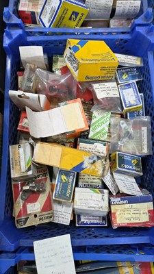 Lot 221 - ASSORTMENT OF CAR ELECTRIC PARTS, PLUGS, ROTOR ARMS, POINTS ETC